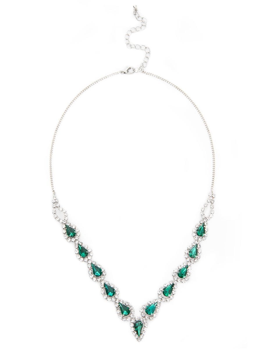 Green Jewel Diamante Necklace